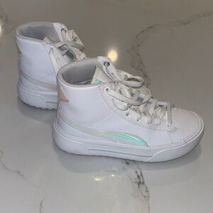 Puma White Iridescent High-Top Sneakers